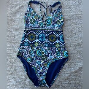 Massimo Strappy Floral Swim Suit one piece